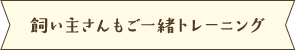 飼い主さんもご一緒トレーニング